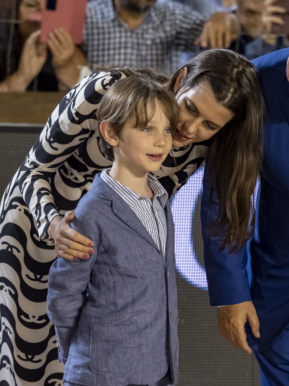 monte carlo, monaco   july 03 charlotte casiraghi and son raphael elmaleh attend the grand prix du prince during the 15th international monte carlo jumping on july 03, 2021 in monte carlo, monaco photo by arnold jerockigetty images