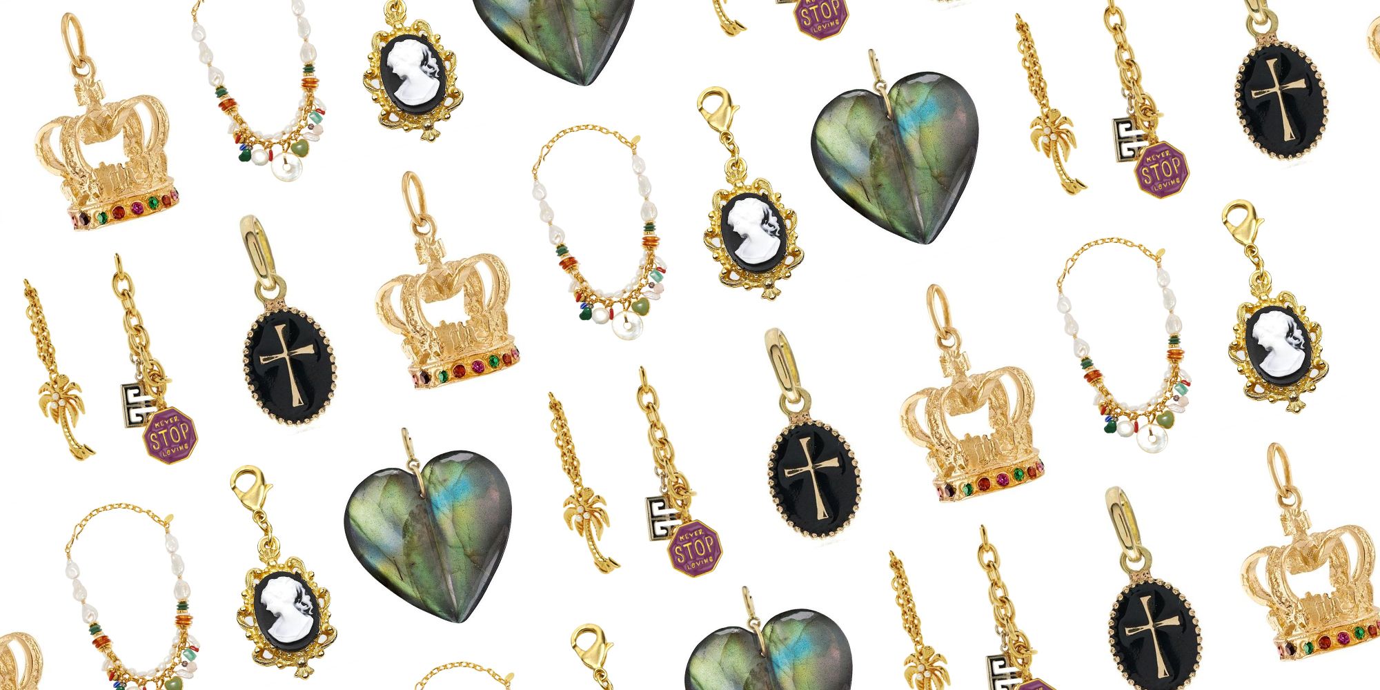 Gold w/ Diamonds Friendship Heart Charms – Ali Grace Jewelry