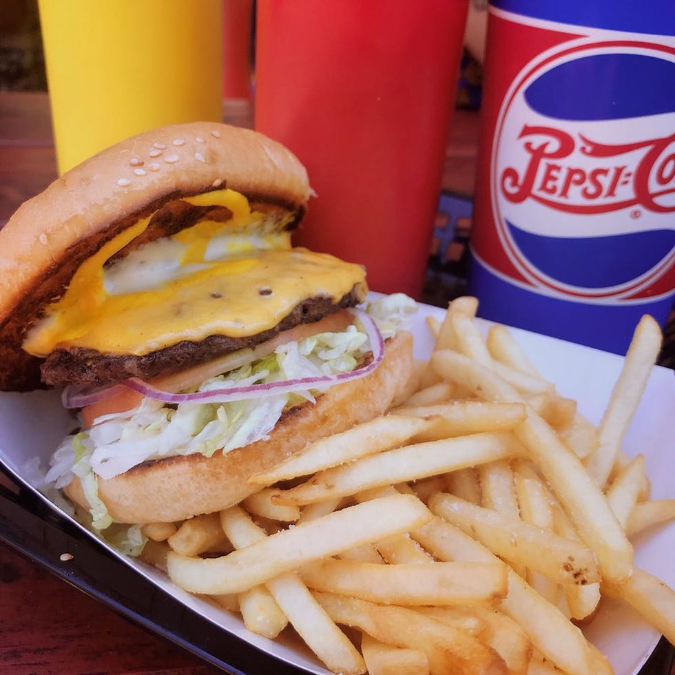 Dish, Food, Cuisine, Junk food, Fast food, French fries, Fried food, Ingredient, Buffalo burger, Kids' meal, 