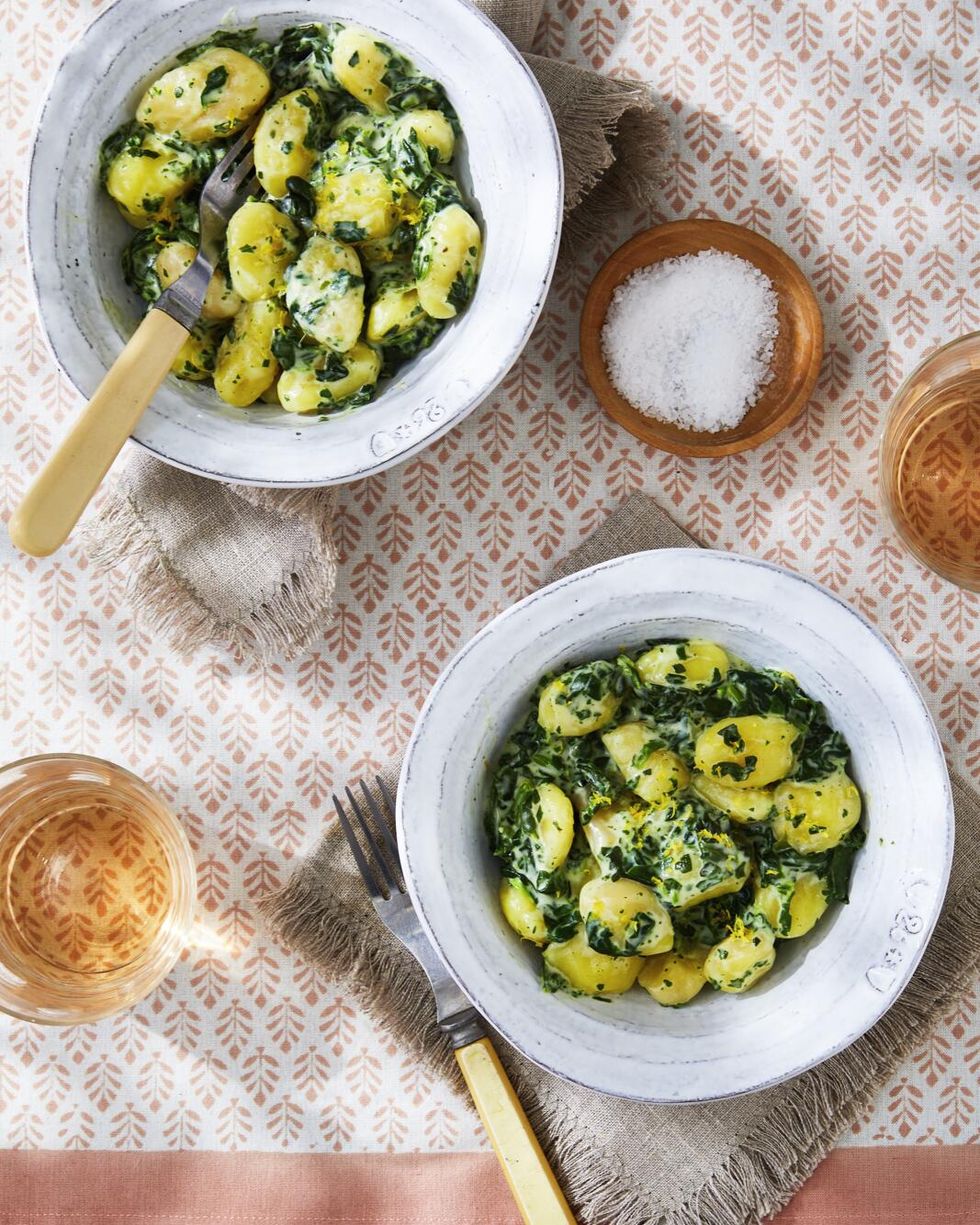 gnocchi with creamed spinach