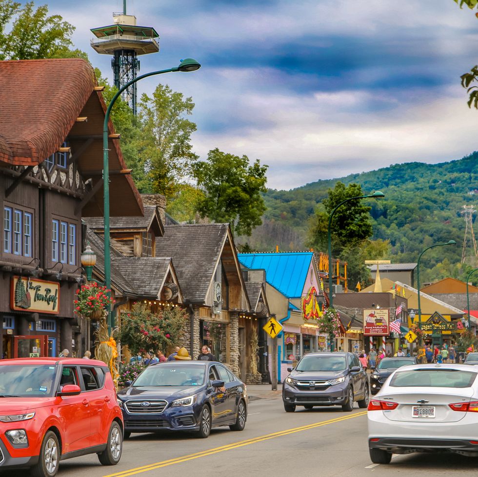 the streets of downtown gatlinburg, a good housekeeping pick for best cheap places to travel