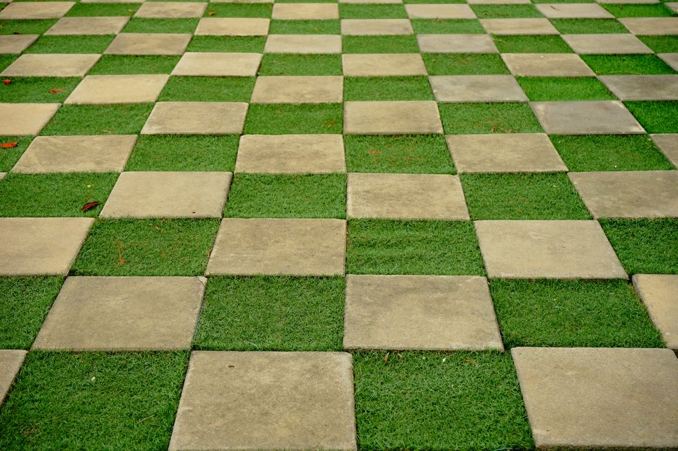 checkered green grass