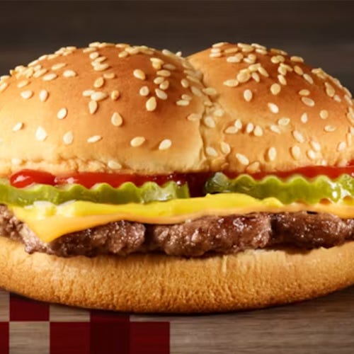 a close up of a burger