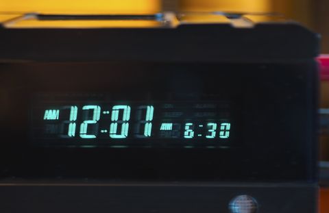 Close-up of digital alarm clock