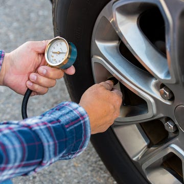 checking tire pressure