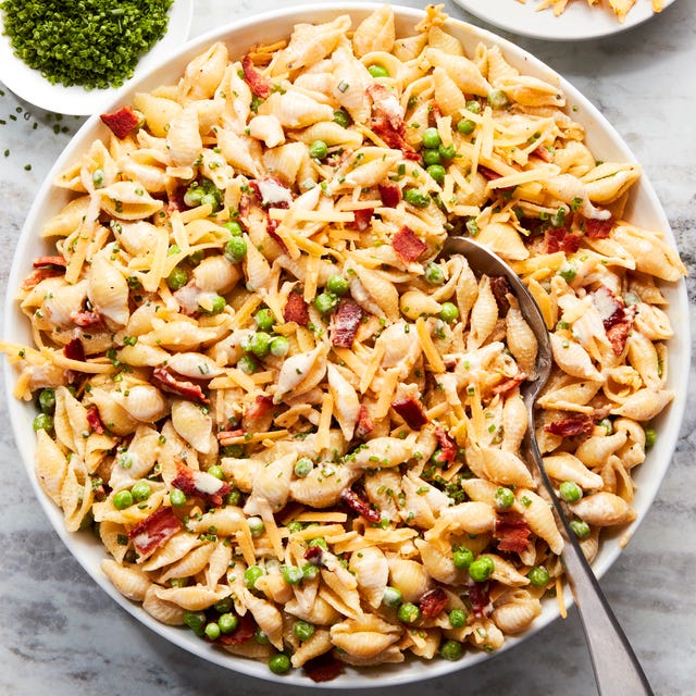 Best Cheddar, Bacon & Pea Pasta Salad Recipe - How To Make Creamy Bacon