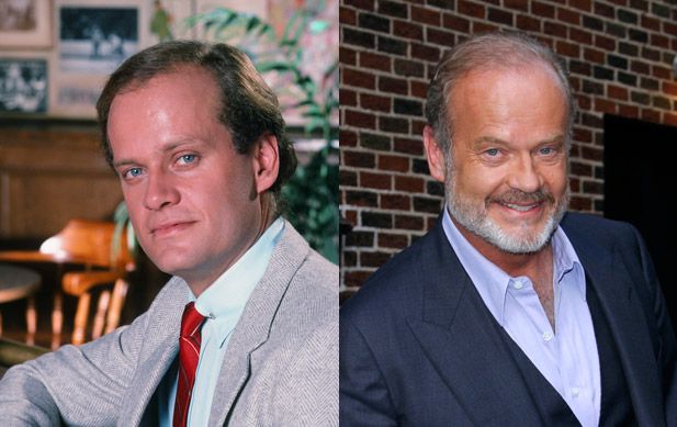 Where Are They Now: Cast of Cheers: Kelsey Grammer portrayed psychiatrist Dr. Frasier Crane on Cheers and its spin-off series Frasier. a role he played for 20 years. After Frasier, he continued acting, taking on his first dramatic role playing a Chicago mayor in The Boss. He also became a television producer while his rocky personal life, including a messy divorce from Camille Grammer in 2011, often  landed him in the tabloids. (Left) Photo by NBC/NBCU Photo Bank via Getty Images. (Right) Photo by Donna Ward/Getty Images.