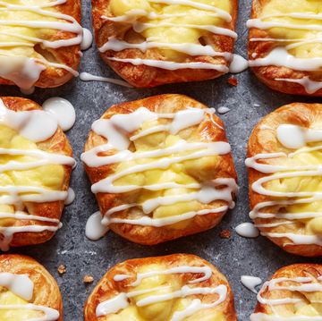 cheese danish with icing drizzled on top