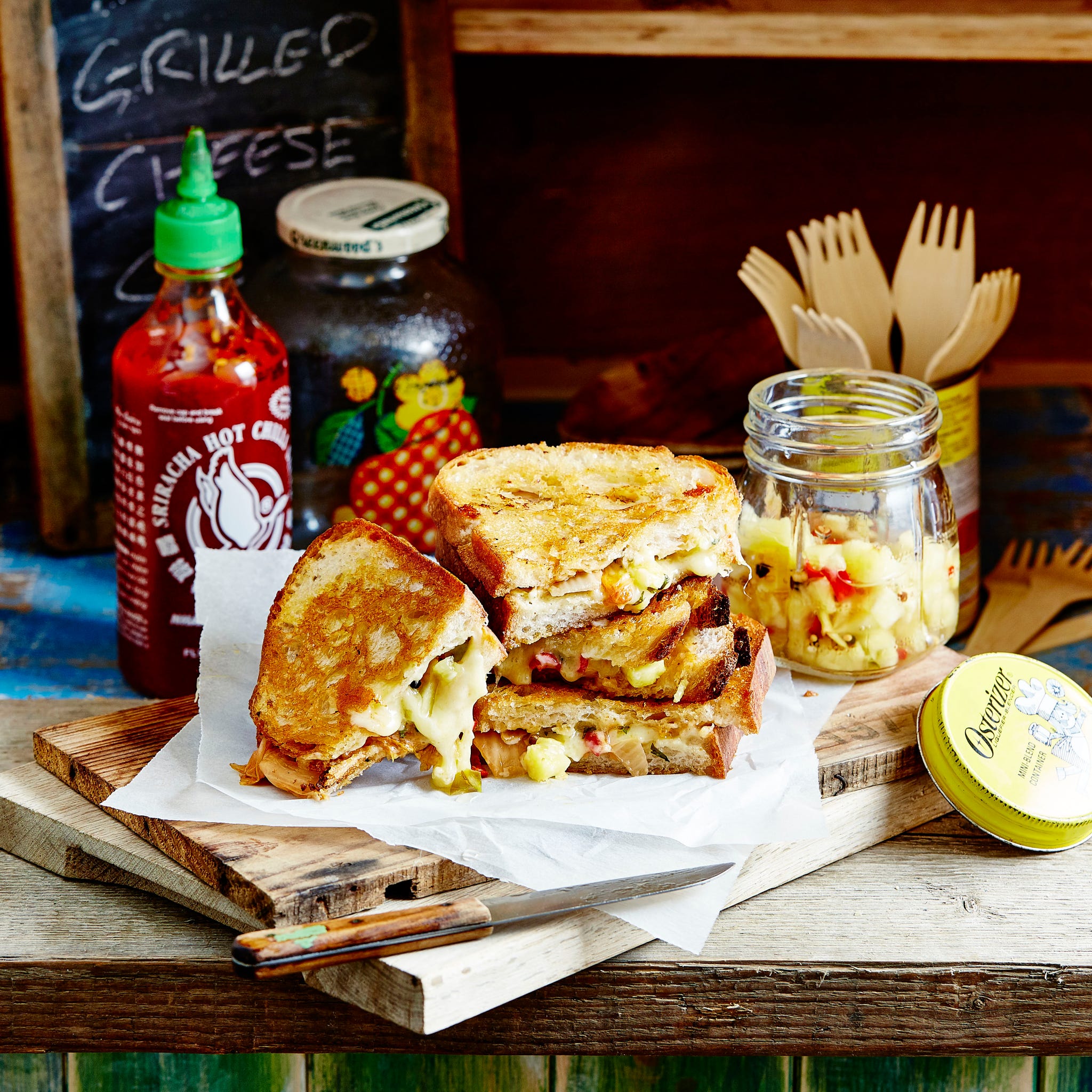 Pickled Pineapple And Kimchi Grilled Cheese