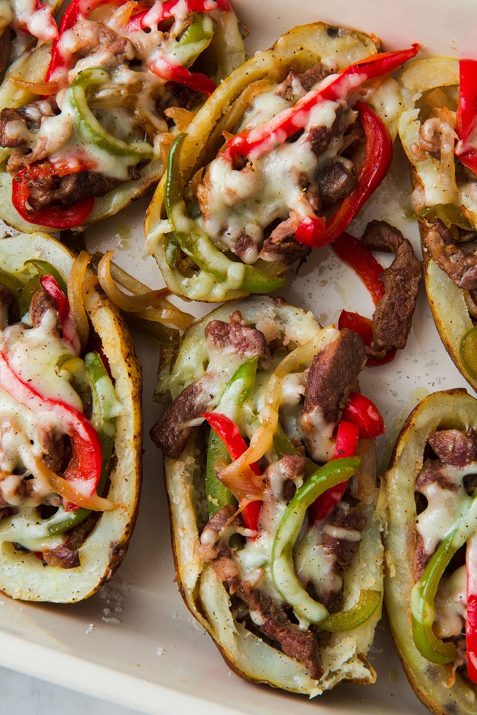 cheesesteak potato skins delishcom
