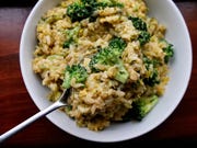 cheesy broccoli rice with lemon zest