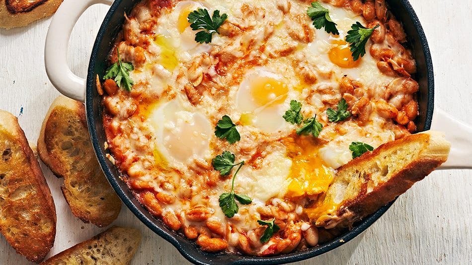 Video player poster image preview for This Cheesy White Bean Skillet Is The Breakfast That You Never Knew You Needed