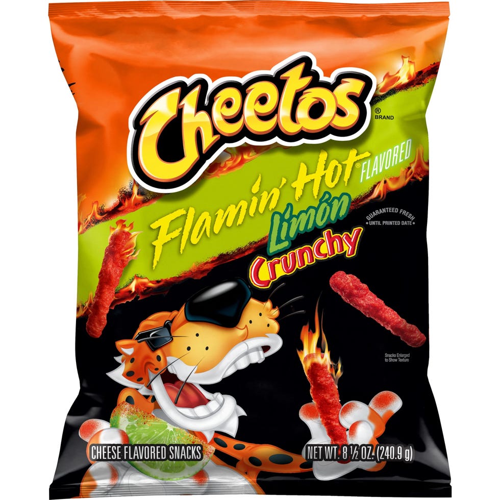snack packaging for flamin hot limon cheetos