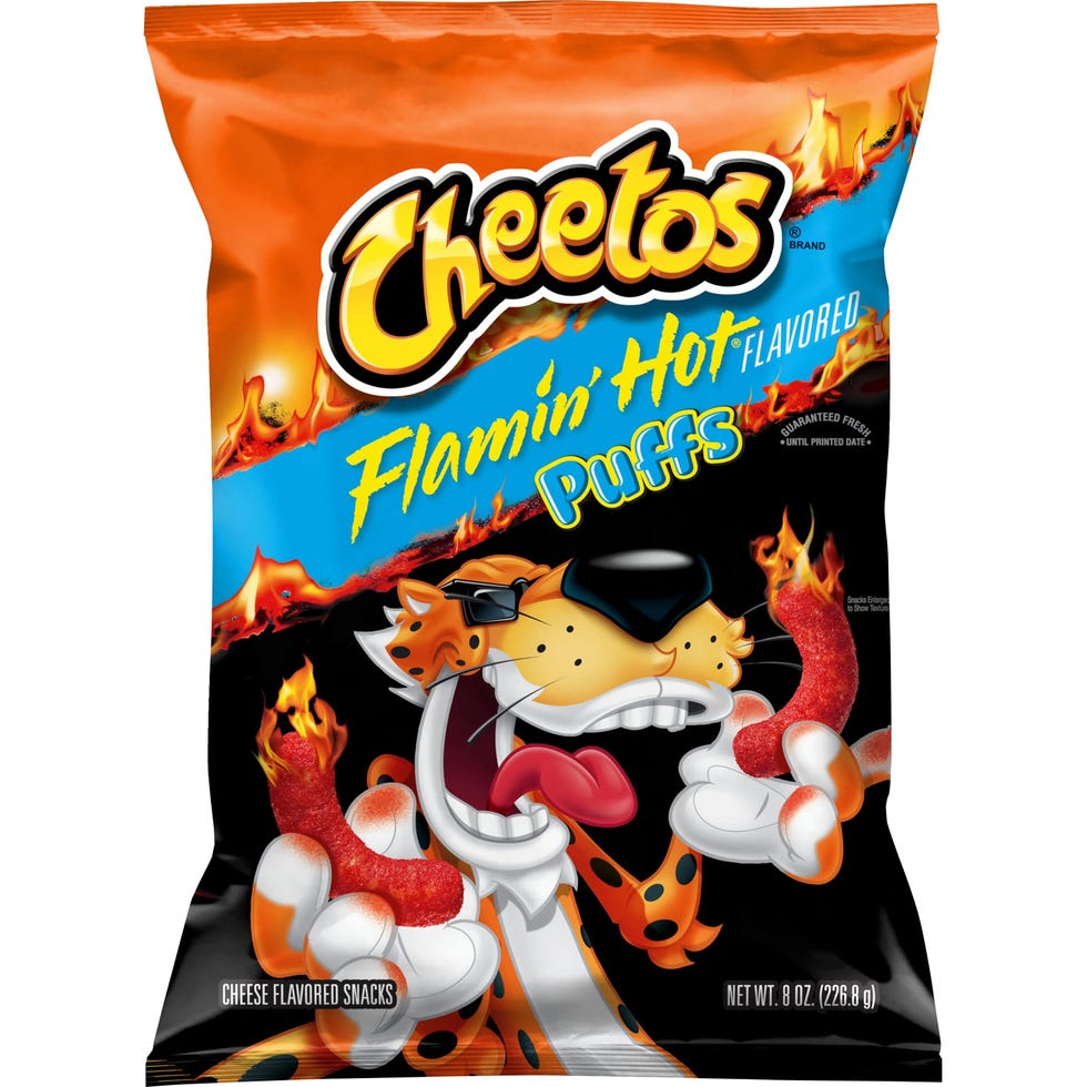flamin hot cheetos puffs bag