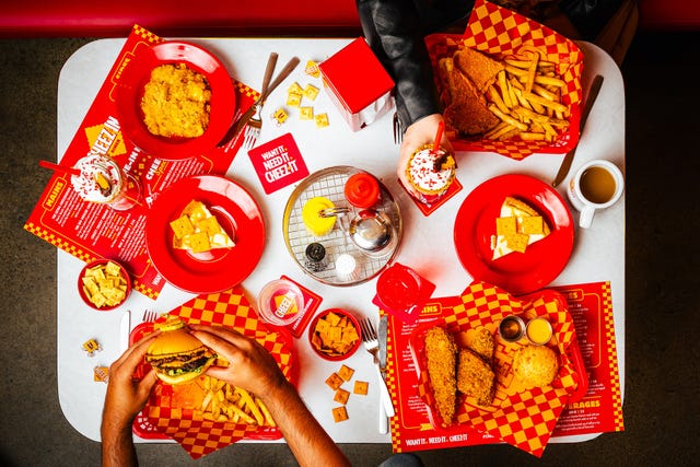 a table with food on it
