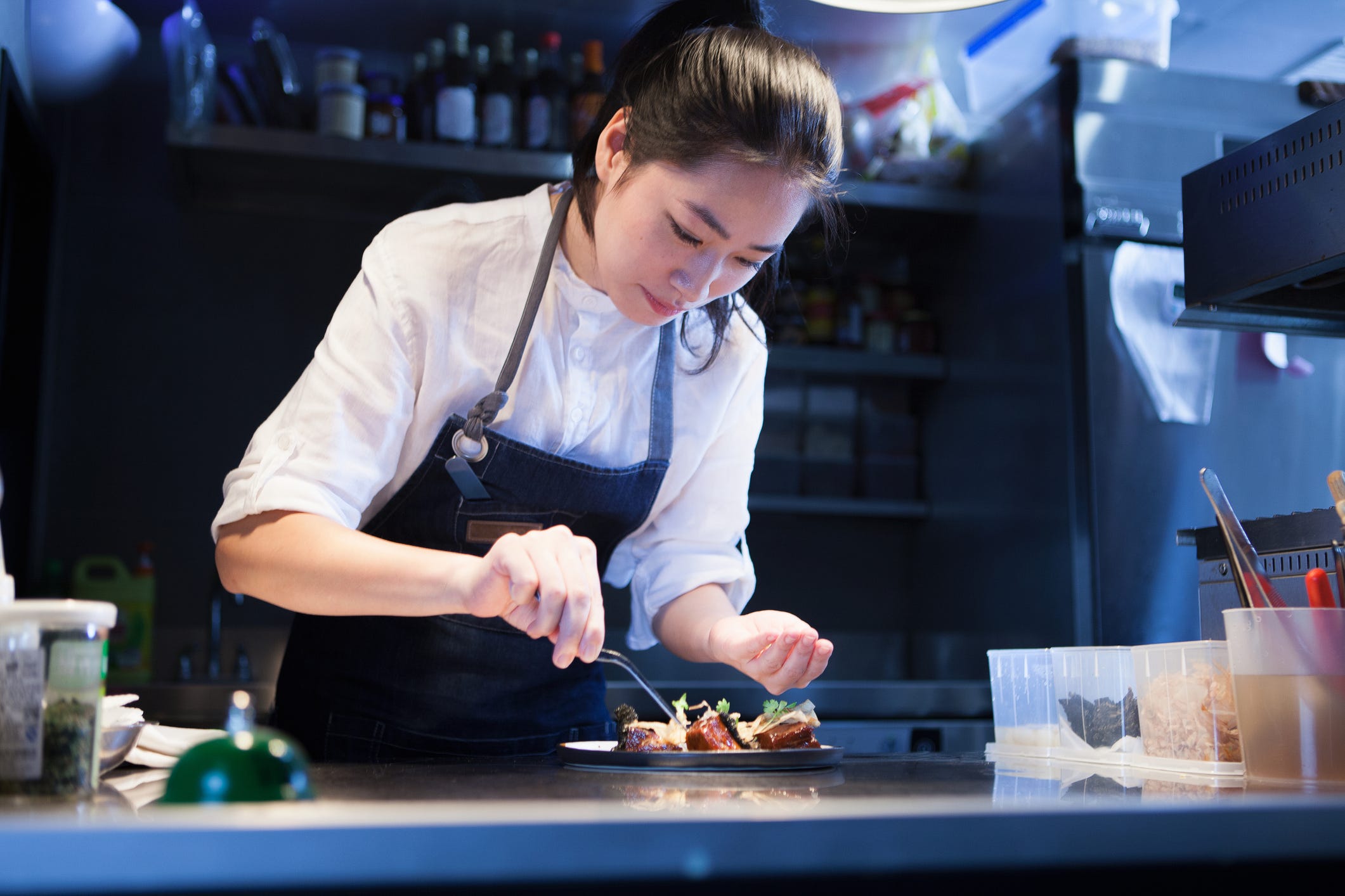 Nuovo grembiule da donna in vita cucina mezzo grembiule cucina