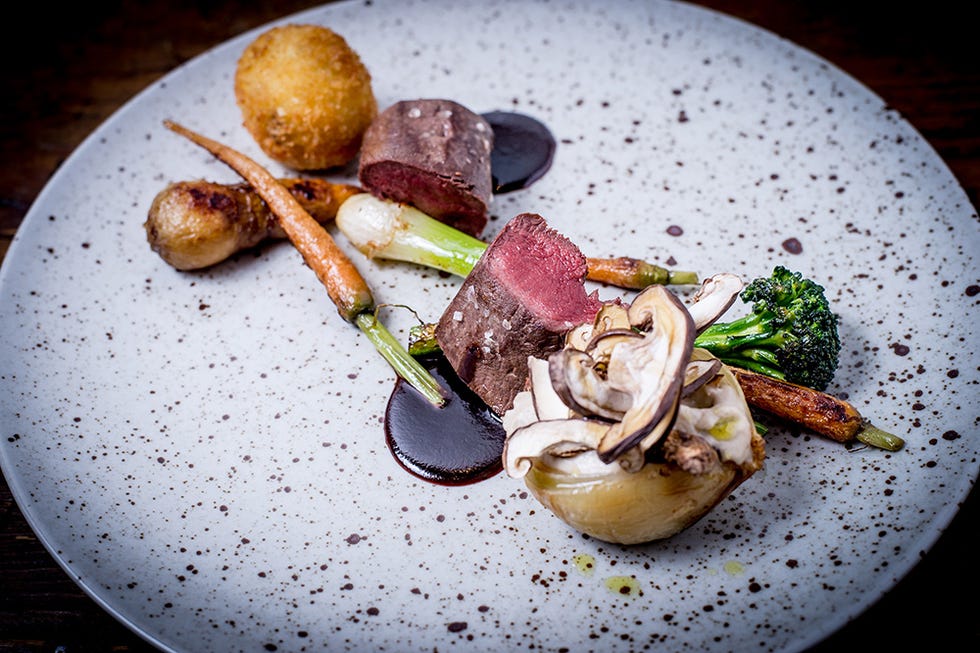 chef's table, plated food
