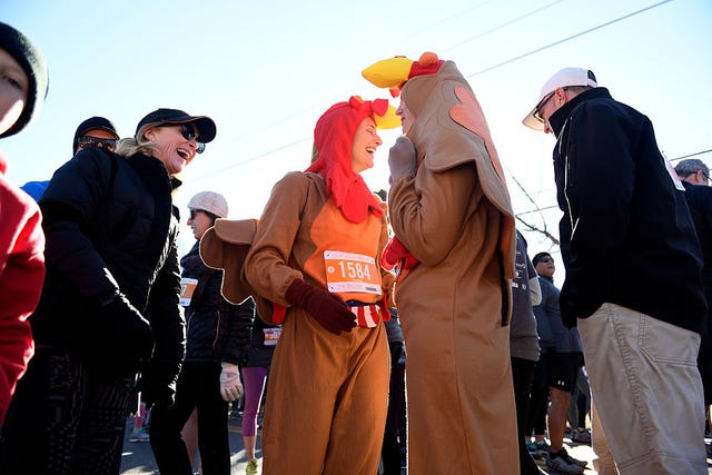 the 43rd annual mile high united way turkey trot 4 mile run in denver, colorado