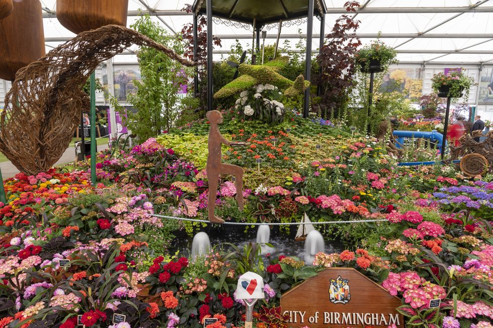 city of birmingham stand in the great pavillion rhs chelsea flower show 2023