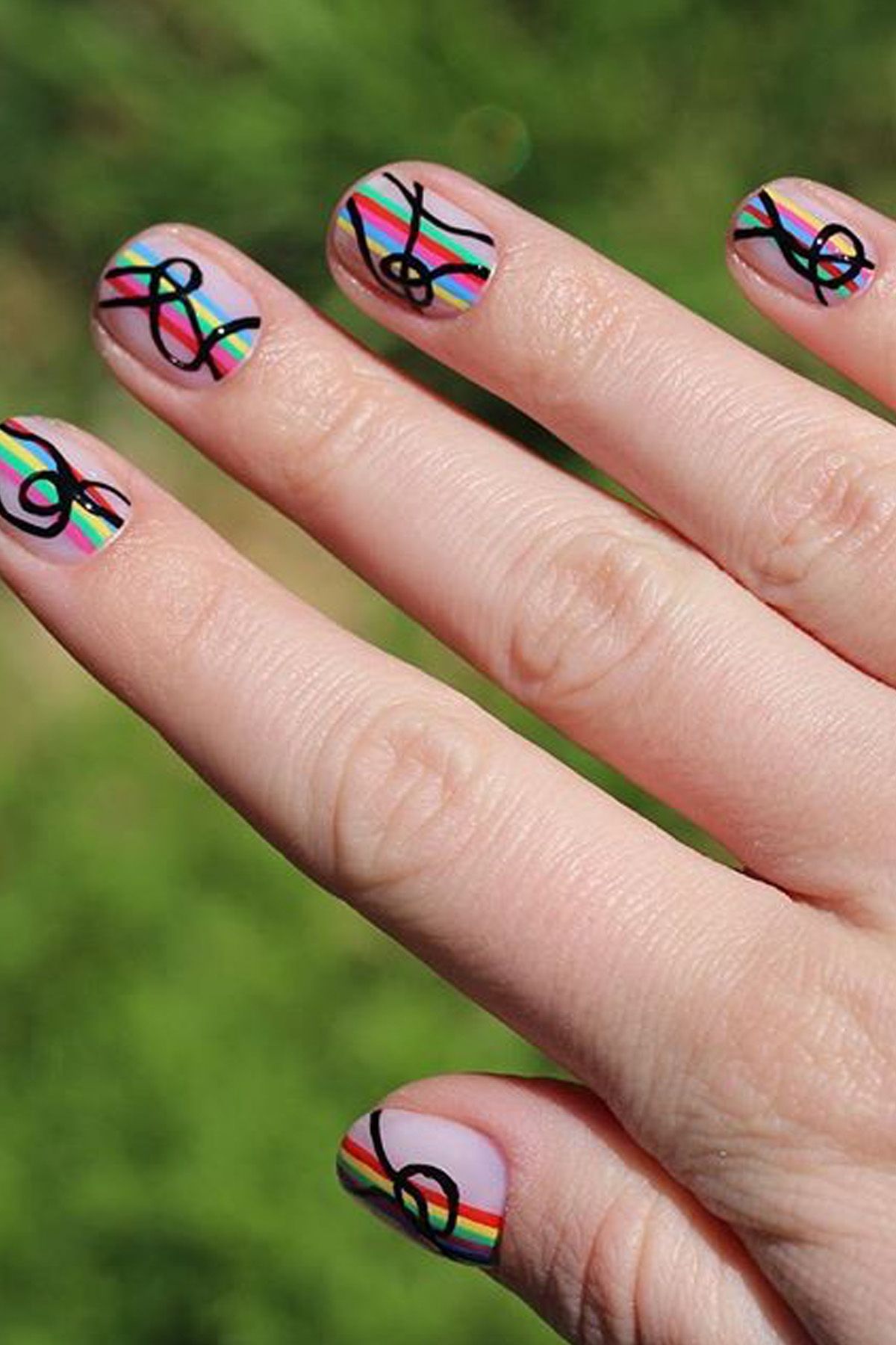Wholesale 48 Pcs Pink Black Square Artificial Finger Toe Nail Art long finger  nail and toe nails press on matching From m.alibaba.com