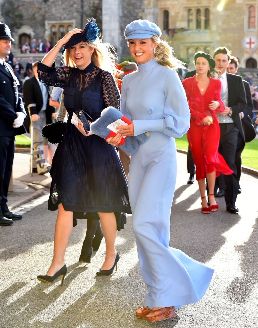 Chelsy Davy arriving at Princess Eugenie's wedding