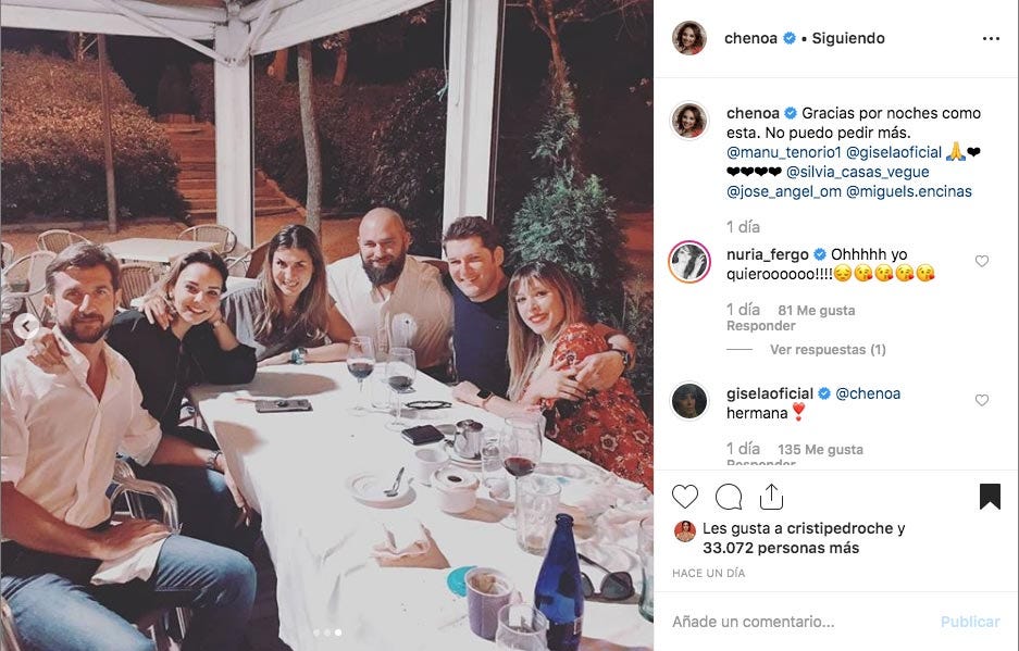 Chenoa, Manu Tenorio y Gisela con sus parejas