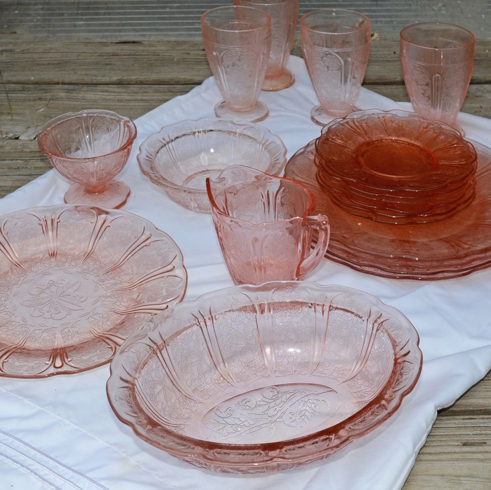 vintage items to borrow from grandma depression glass
