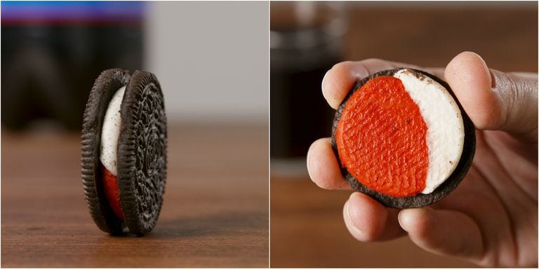 Oreo, Food, Cookie, Superfood, Fruit, Cookies and crackers, Finger, Snack, Plant, Finger food, 