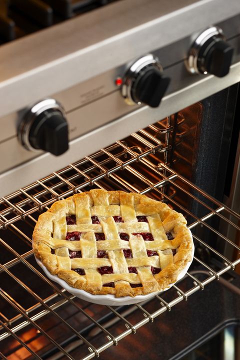 cherry pie in oven
