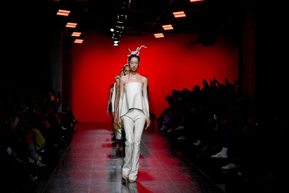 london, england september 18 models walk the runway during the finale at the chet lo show during london fashion week september 2023 at the old selfridges hotel on september 18, 2023 in london, england photo by charles mcquillanbfcgetty images