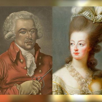 illustrated portraits of musician chevalier de saint georges and marie antoinette