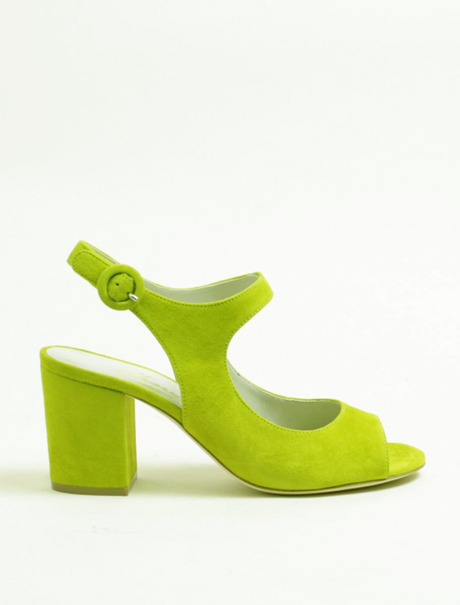 Footwear, Green, Yellow, Shoe, High heels, Mary jane, Slingback, Sandal, 