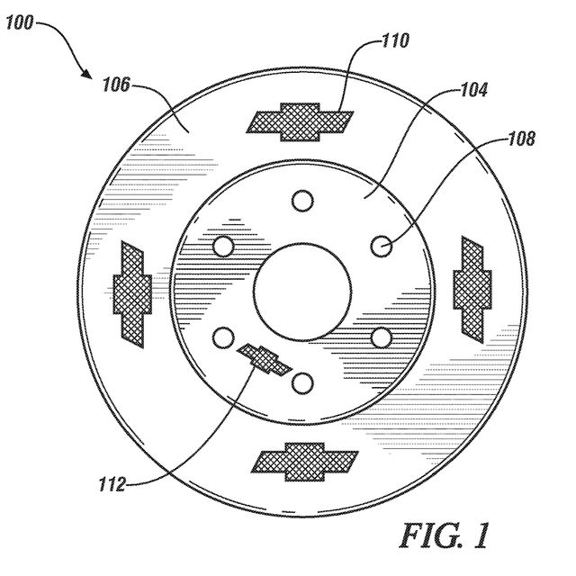 Chevrolet branded brake rotor patent image