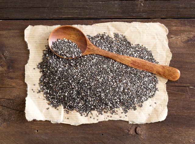 chia seeds with a spoon