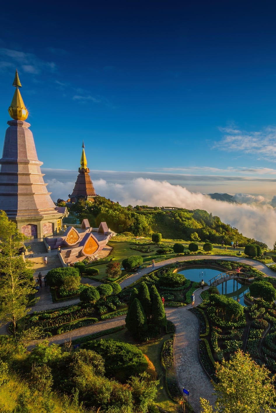 two pagoda on the top of inthanon mountain