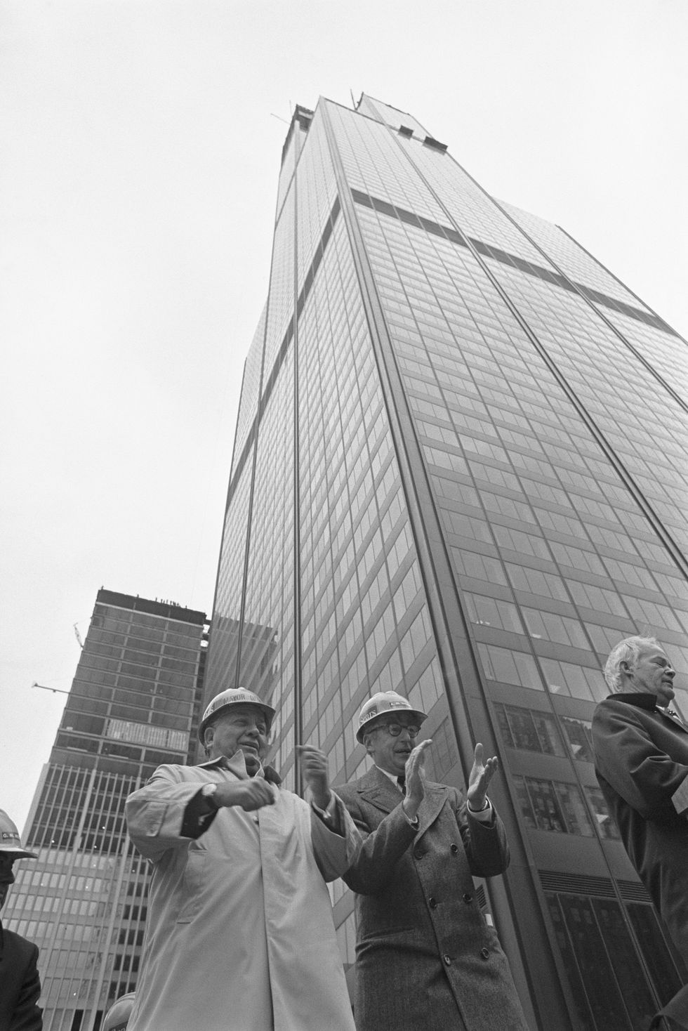 richard daley and arthur wood applauding sears tower completion