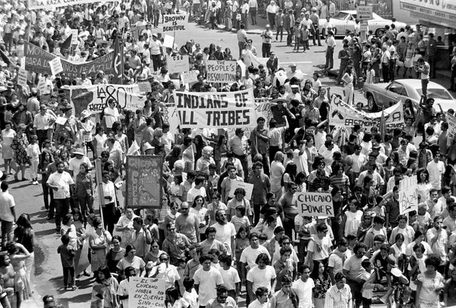 chicano moratorium march down whittier blvd in east los angeles on august 29, 1970