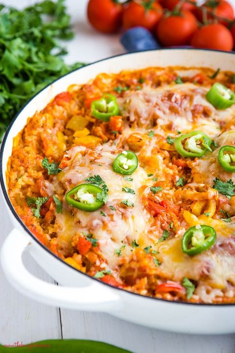 easy baked salsa chicken and rice with jalapenos