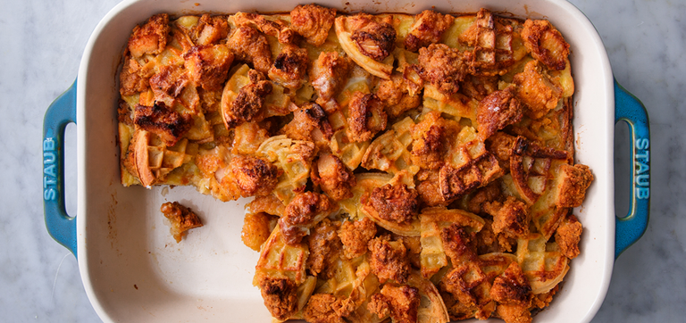 Video player poster image preview for You And Your Family Deserve This Chicken ‘N Waffles Casserole