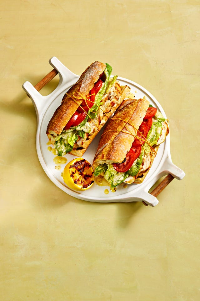 chicken caesar baguettes
