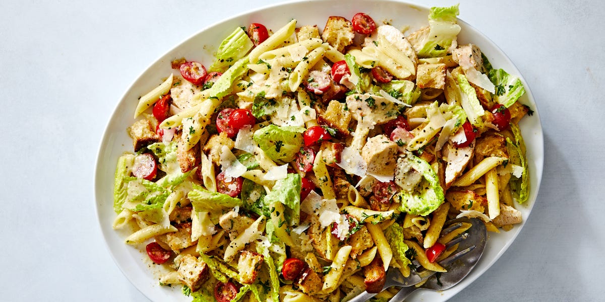 preview for This Chicken Caesar Pasta Salad Is What Your BBQ Is Missing