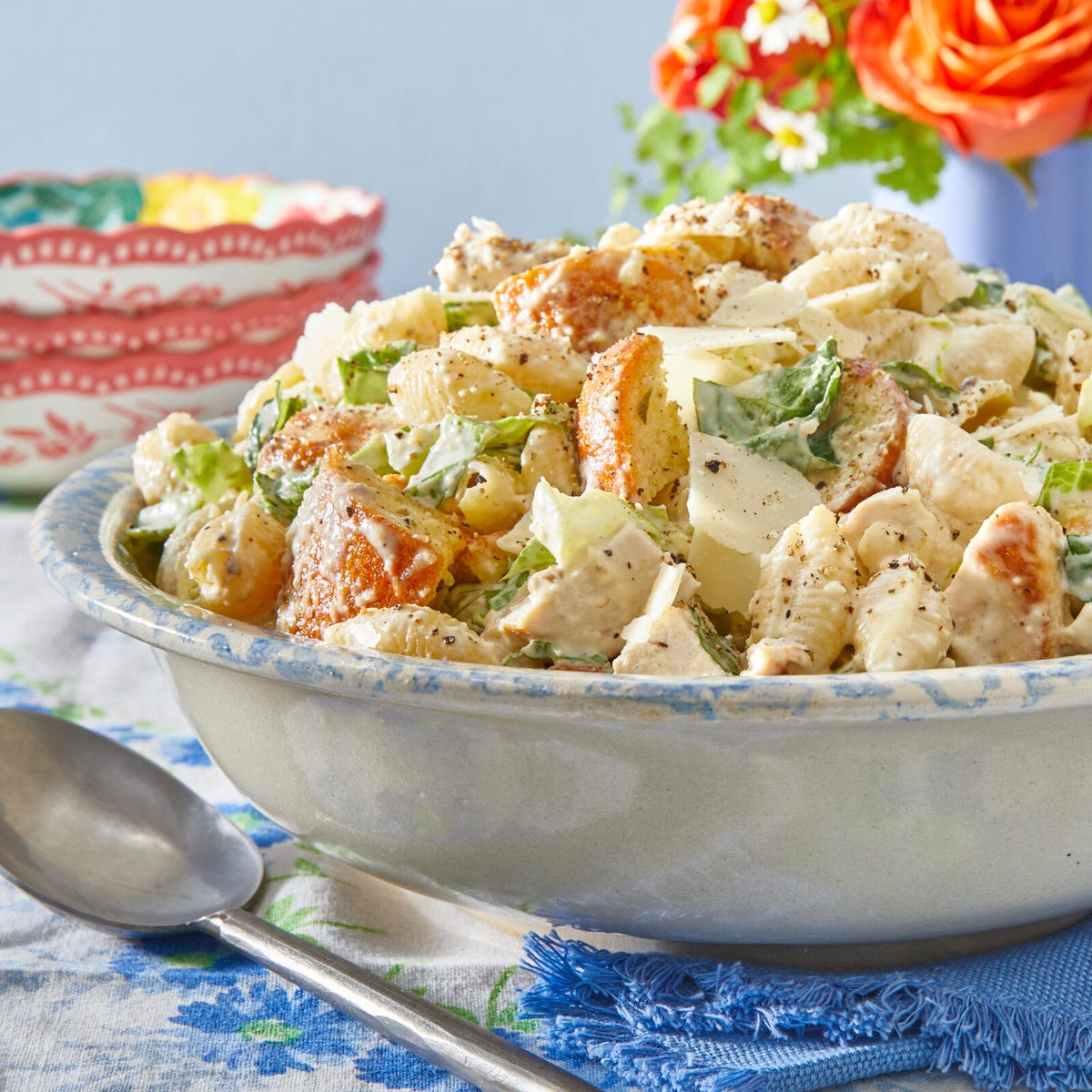 the pioneer woman's chicken caesar pasta salad recipe