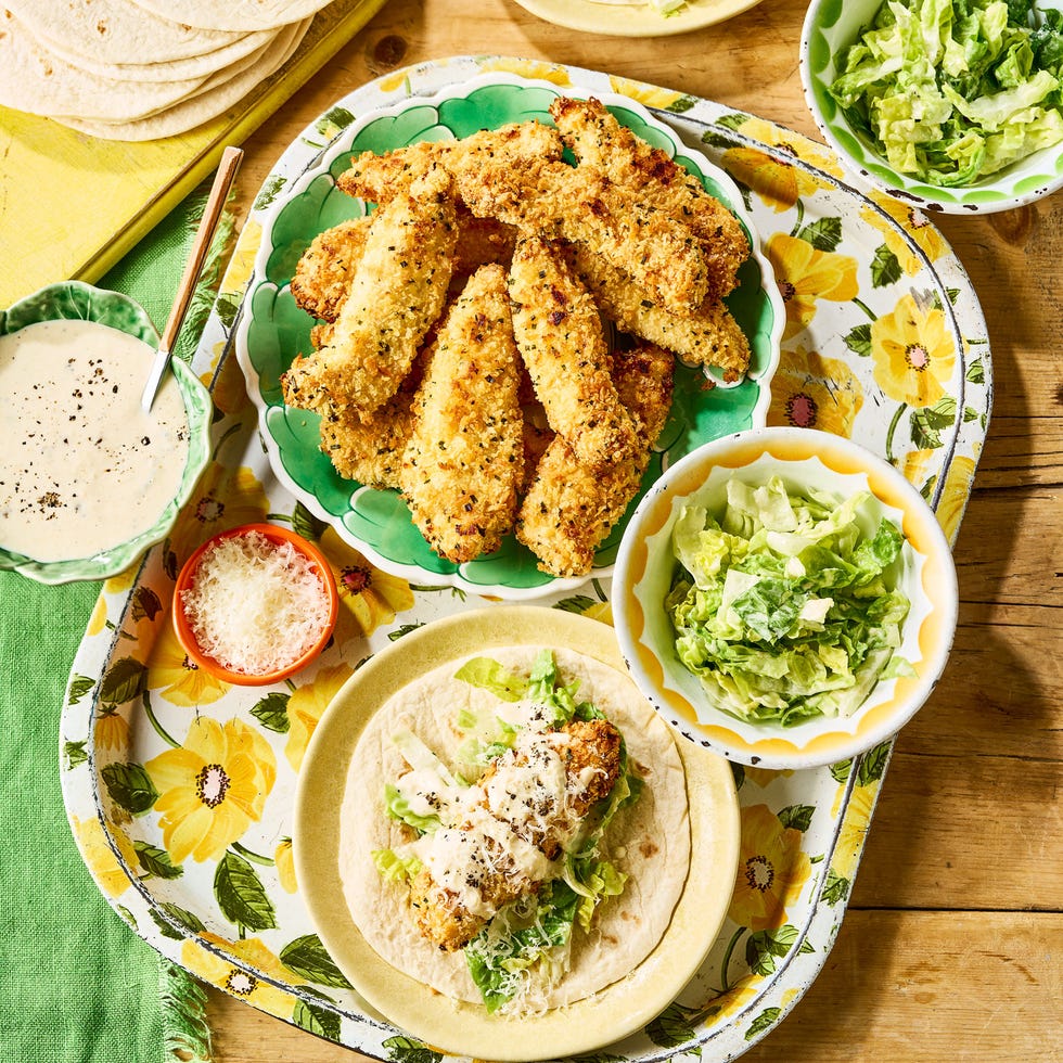 chicken caesar tacos