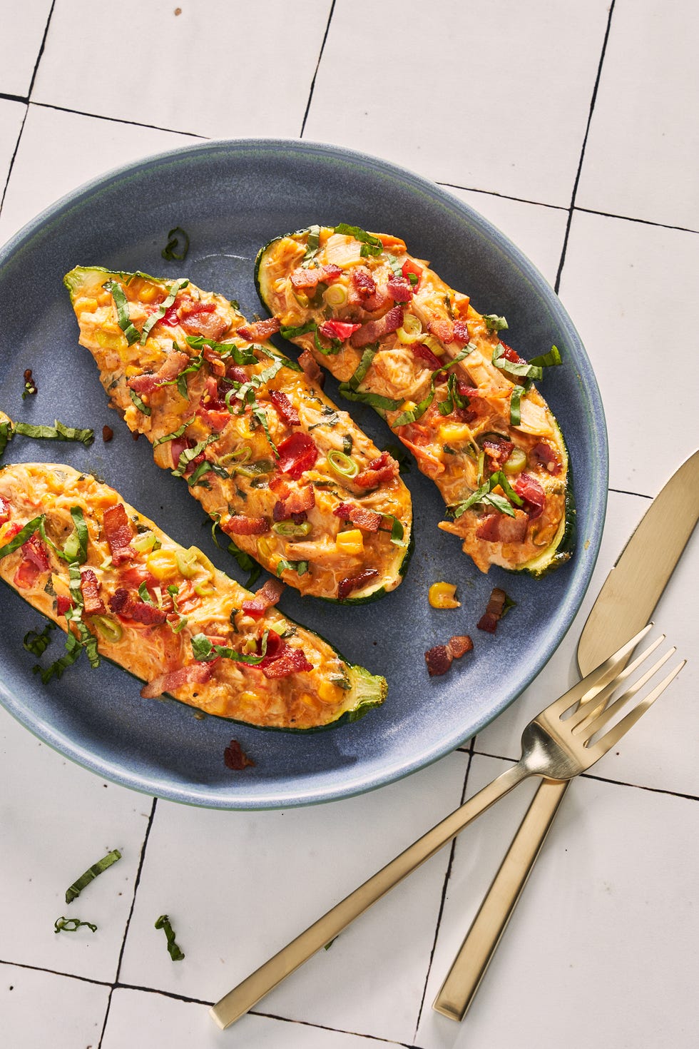 chicken chowder stuffed zucchini boats