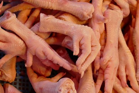 Chicken feet, Chicken meat, Food, Dish, Hand, Meat, Finger, Cuisine, Flesh, 