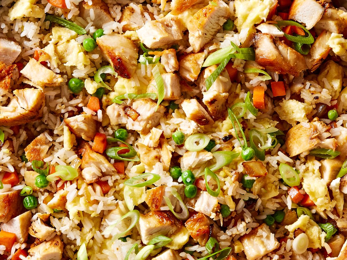 Healthier one-pan baked fried rice