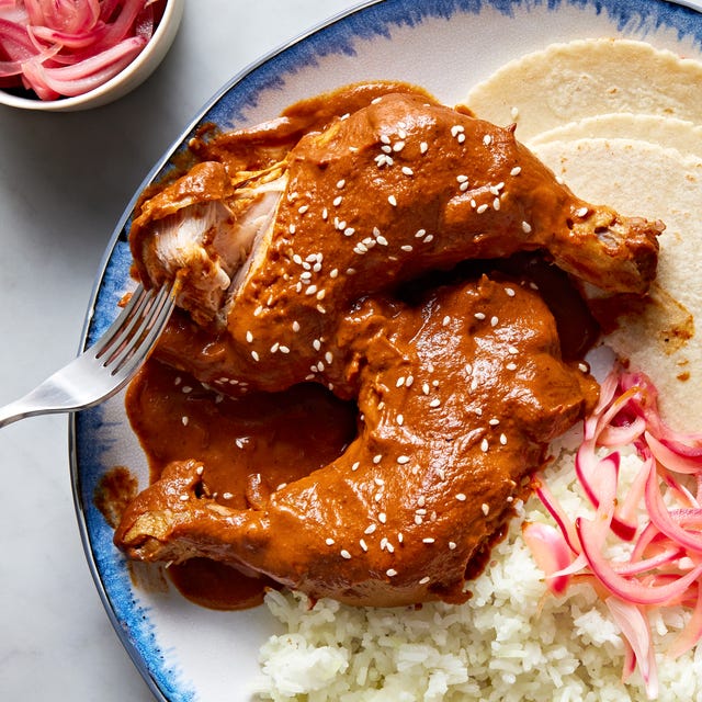 chicken mole with rice