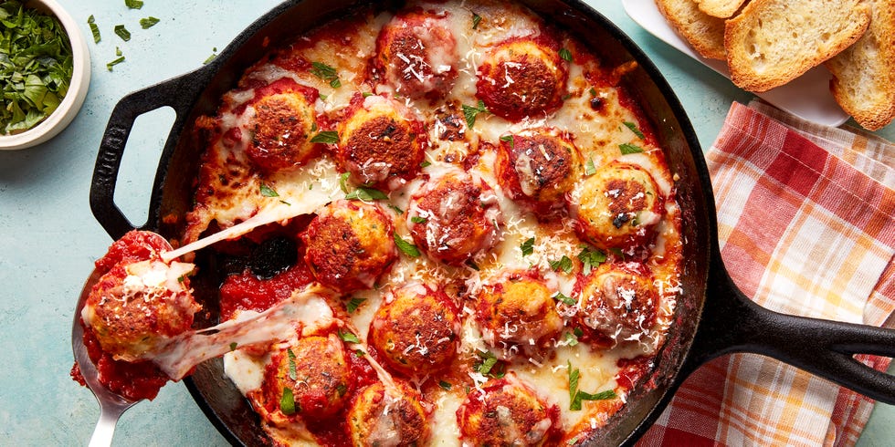 chicken parm meatball skillet