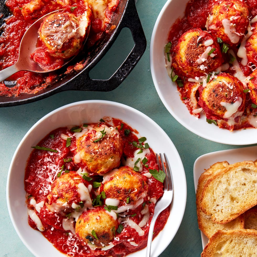 chicken parm meatball skillet