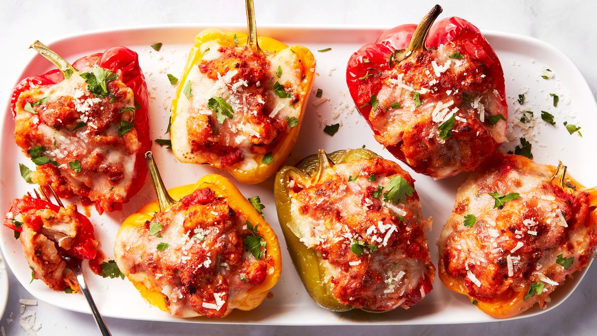 preview for Chicken Parm-Stuffed Peppers Are Your Two Favorite Dinners In One